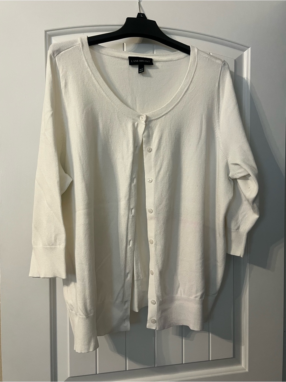 Lane Bryant White Button-Front Women's Cardigan Sweater